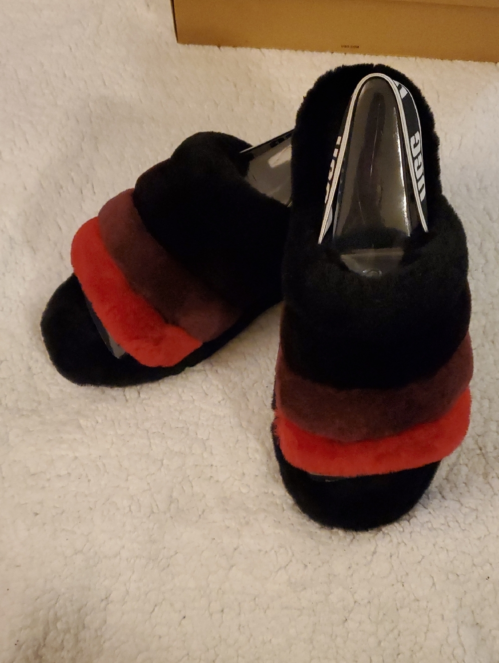 UGG Fluff Yeah Slide -SZ 8- Black Multi - From Original 2018-2022 Release